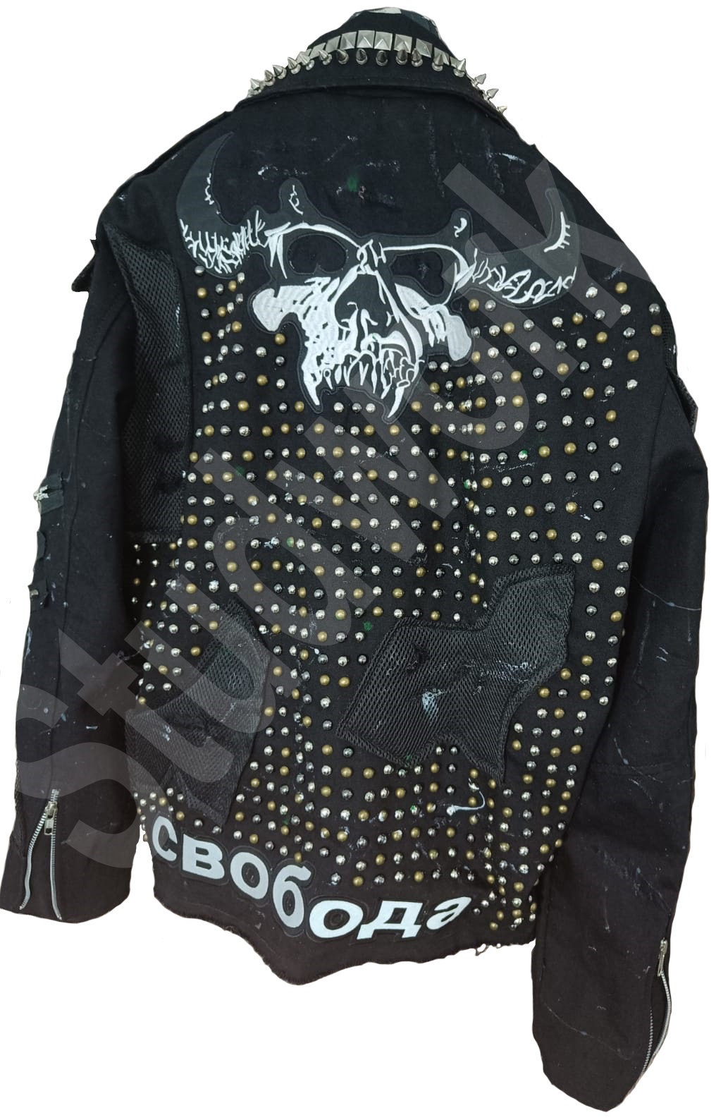 Midnight Rivet Punk Brando Denim Jacket