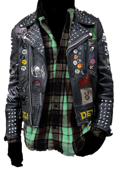 Spiked Pins Badges Jacket