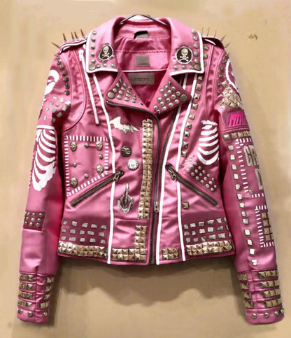 Venom Pulse Pink Leather Jacket