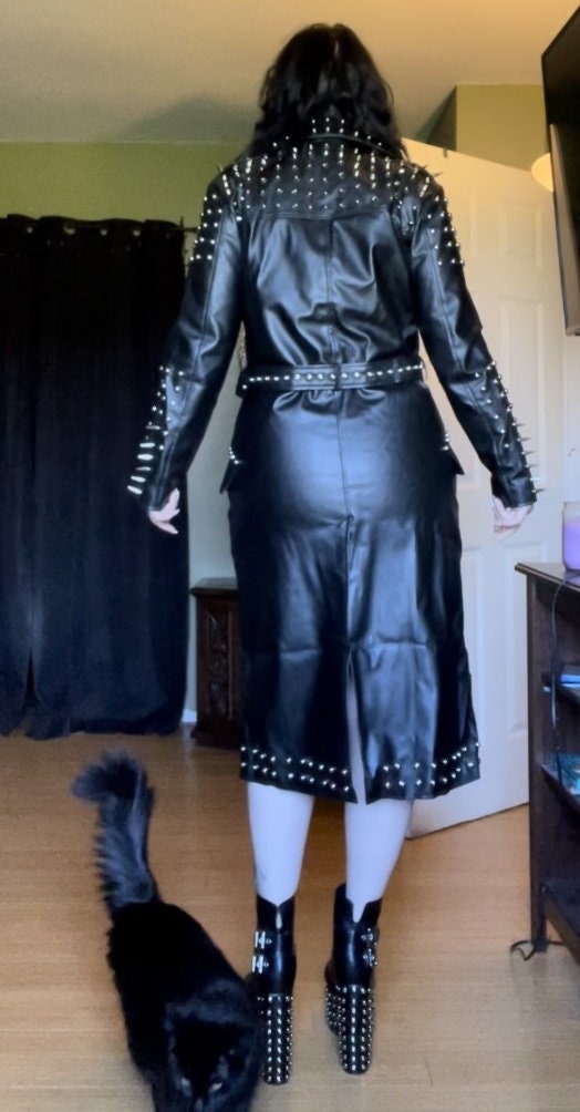 Studded Leather Coat