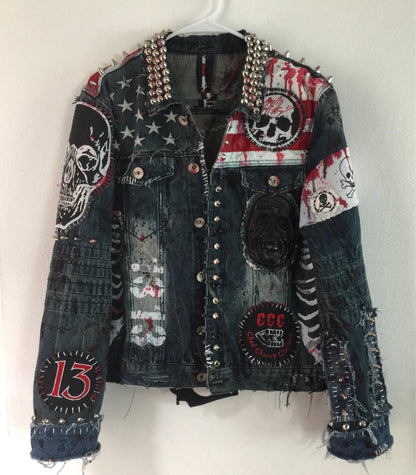 Denim Gothic Punk Jacket