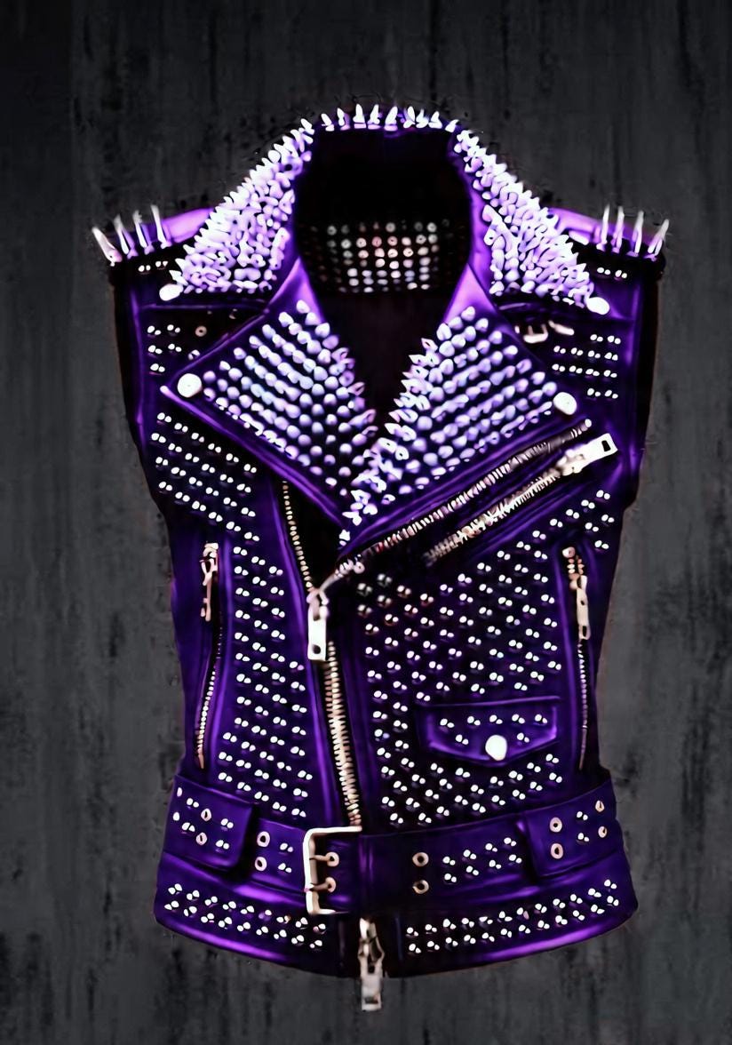 Violet Vendetta Studded Brando Leather Vest
