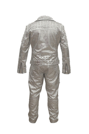 Men’s Punk Steampunk Studded Leather Suit (Jacket & Pants)