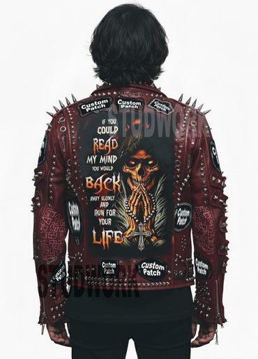 Blood Oath XIII Skull-Studded Brando Leather Jacket