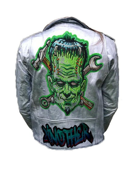 Men’s Cone Studded Punk Leather Jacket