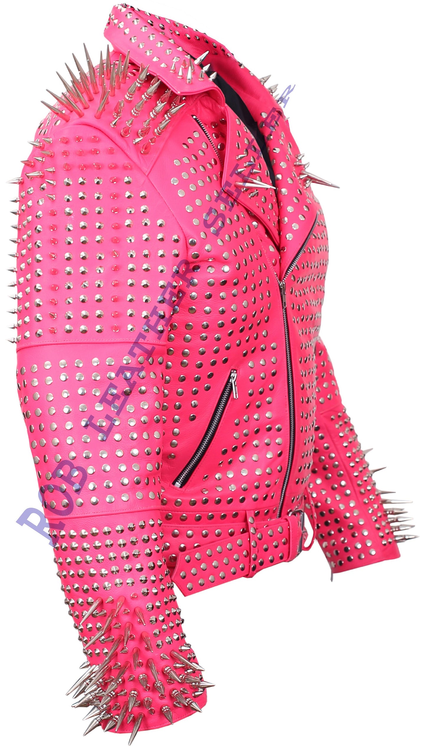 Rose Rebellion Spiked Leather Brando Jacket