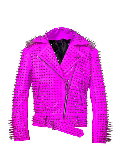 Violet Punk Brando Leather Jacket
