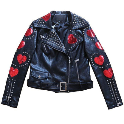 Broken Heart Riot Studded Leather Brando Jacket