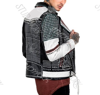 Innovative Studded Leather Jacket