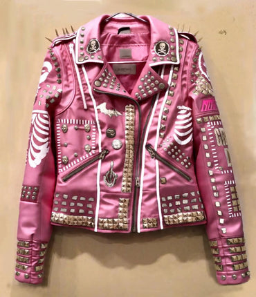 Venom Pulse Pink Leather Jacket