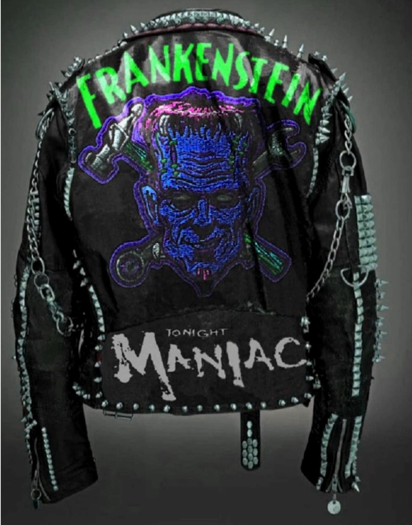 Gothic Frankenstein Spiked Leather Jacket