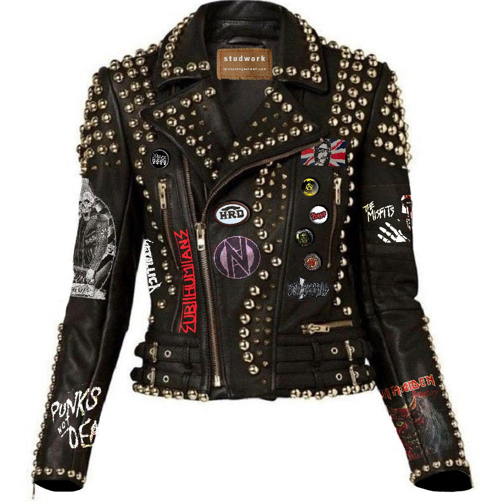 Gothic Punk Patchwork Leather Jacket