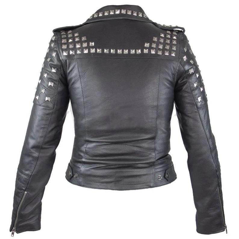 Obsidian Pyramid Studded Leather Biker Jacket