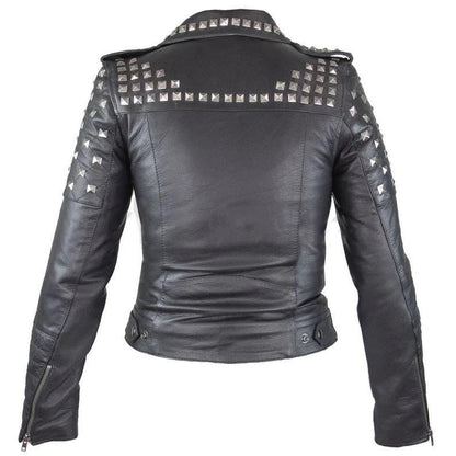 Obsidian Pyramid Studded Leather Biker Jacket