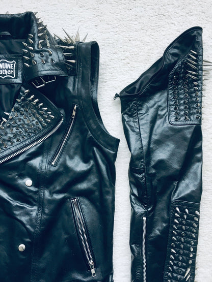 Nightfall Reclaimer Convertible Spiked Leather Vest