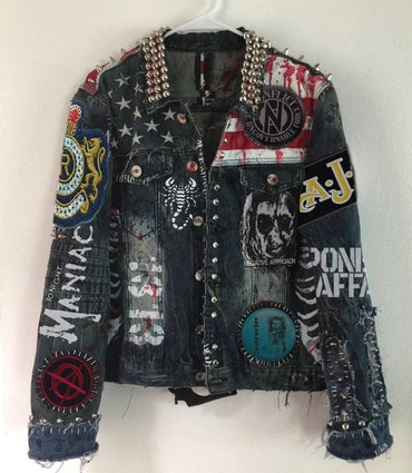 Anarchy Thread Studded Denim Punk Jacket