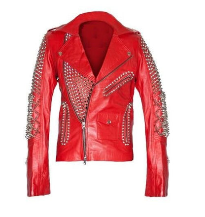 Red Punk Leather Jacket