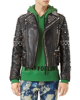 Iron Relic Antique Studded Biker Leather Jacket