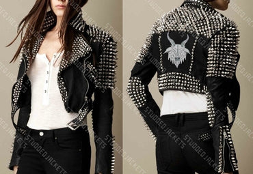 Black Spiked Brando Leather Jacket