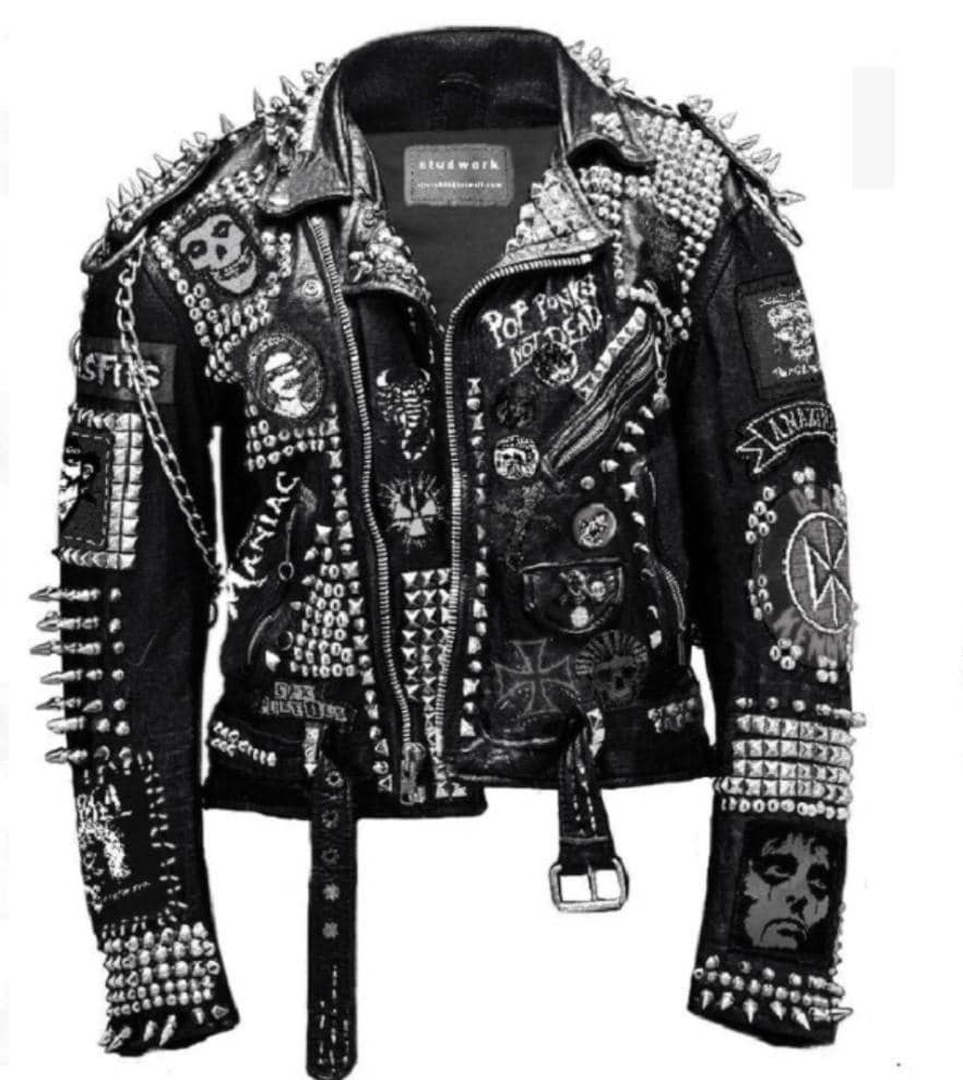 Blue Riot Relic Studded Punk Leather Jacket