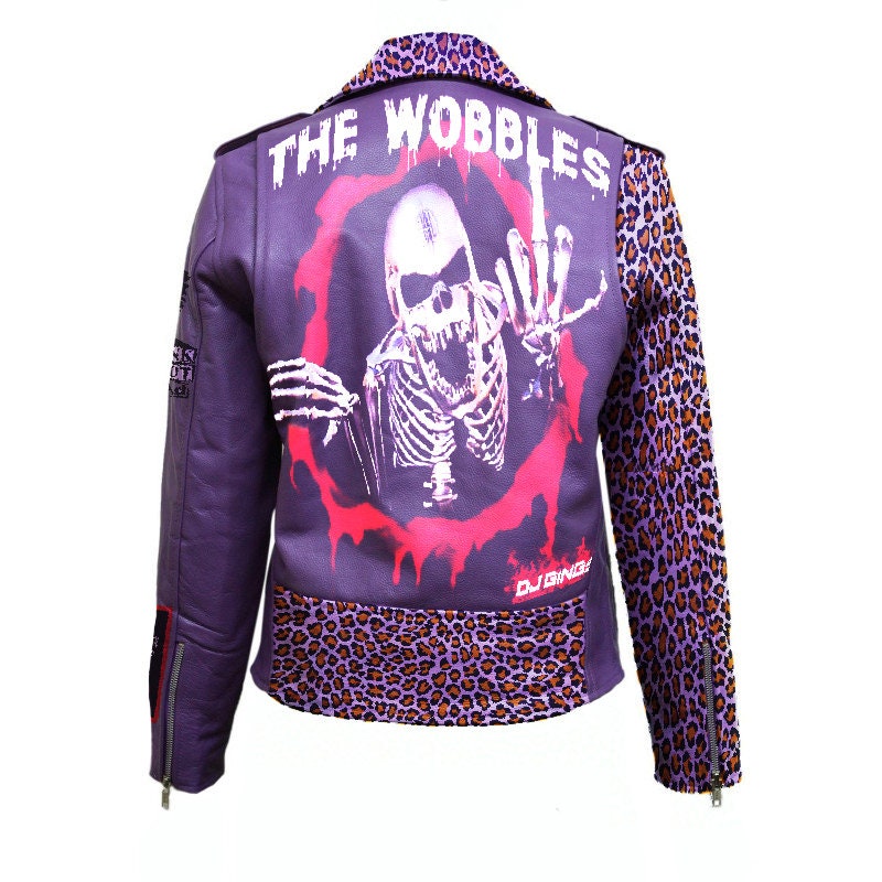 Jaguar Print Punk Patchwork Jacket
