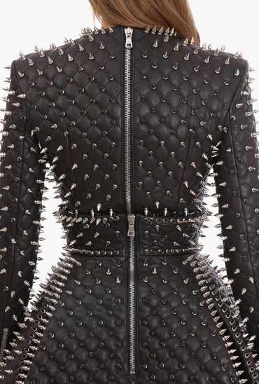 Gothic Long Spiked Leather Jacket