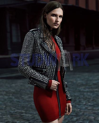 Full Heavy Metal Silver Punk Jacket