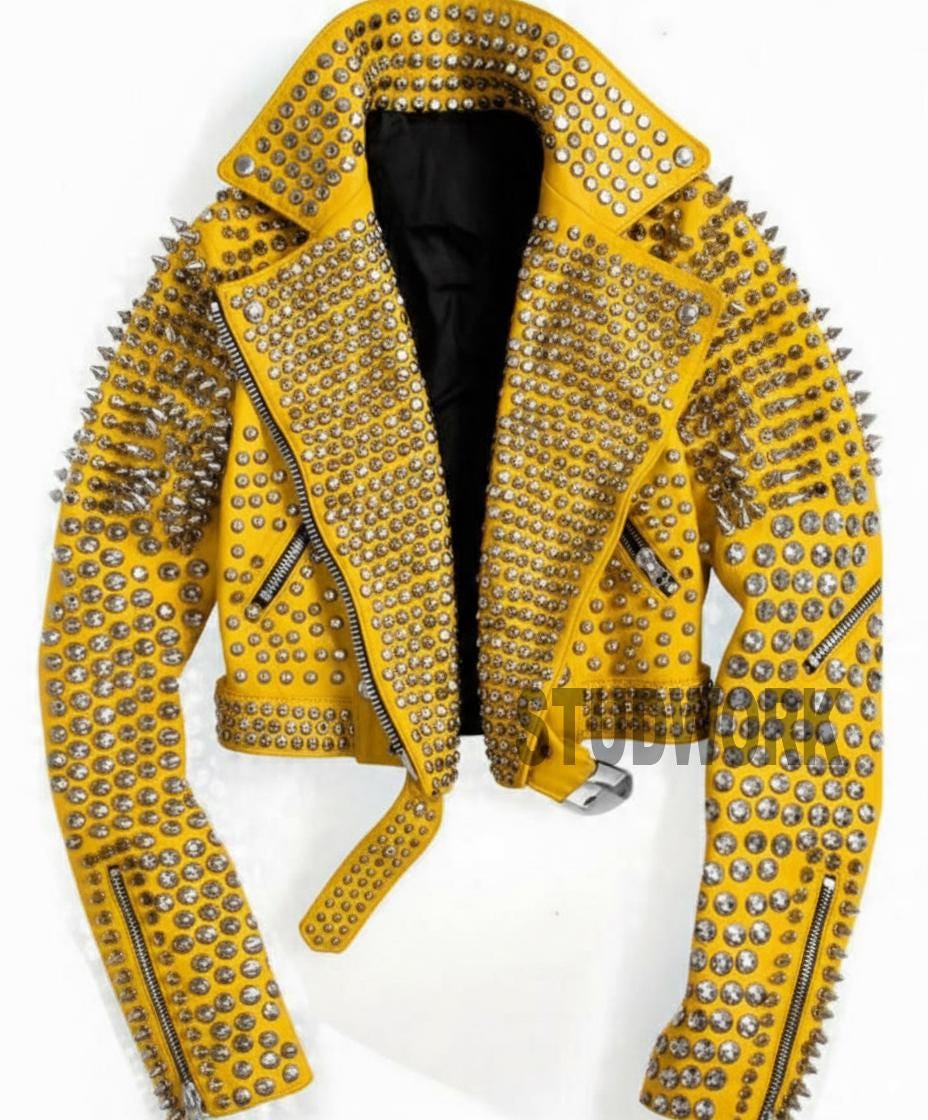Yellow Biker's Leather Jacket