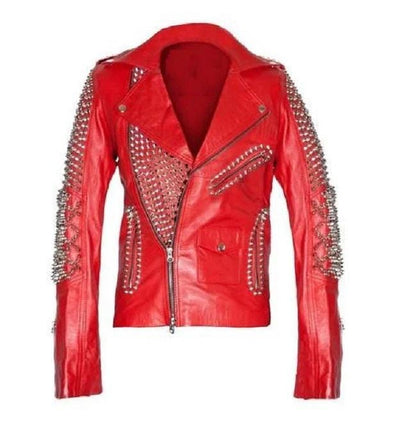 Red Punk Leather Jacket