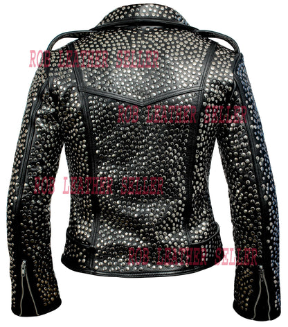 Black Studded Brando Leather Jacket