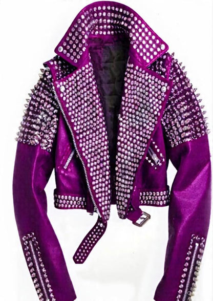 Violet Venom Women’s Gothic Leather Jacket