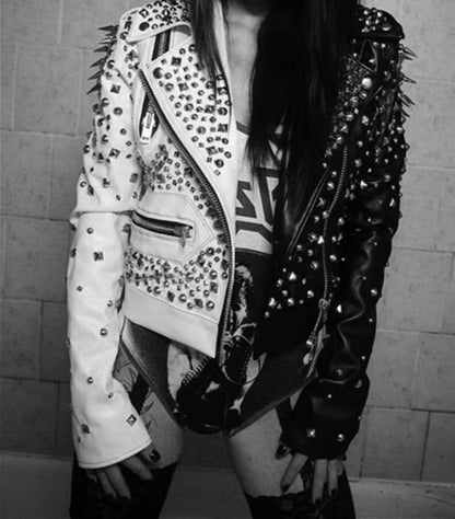 Two Tone Black & White Steampunk Jacket,