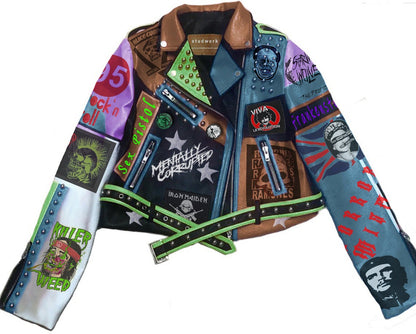 Multi-Tone Punk Rock Leather Jacket