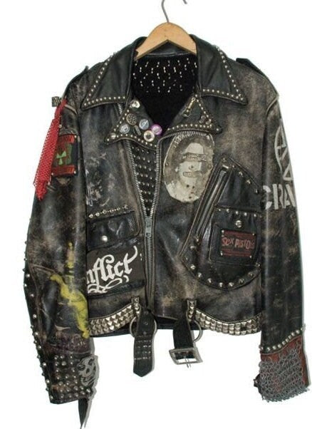 Anarchy Siren Cone-Studded Belted Leather Jacket