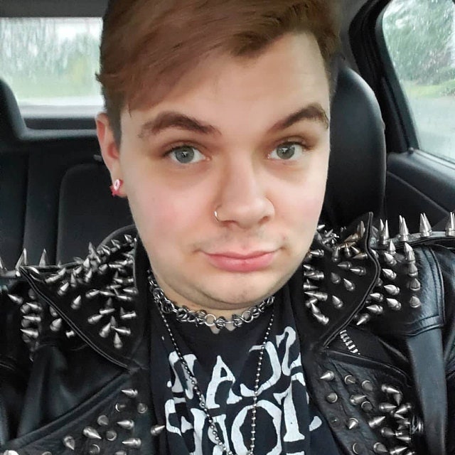 Black Punk Silver Spiked Leather Jacket