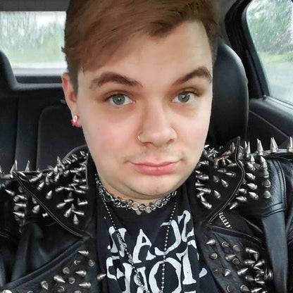 Black Punk Silver Spiked Leather Jacket