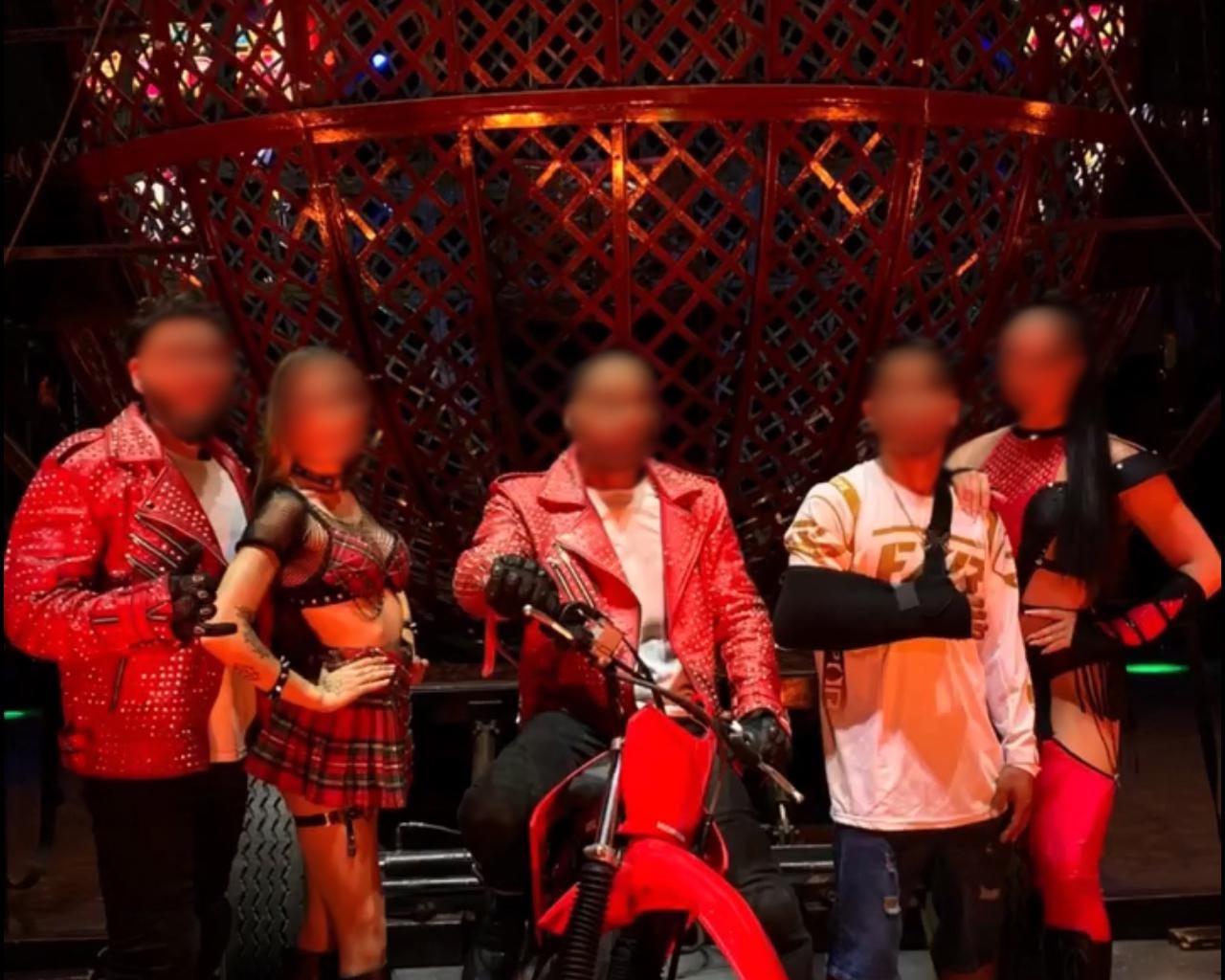 Red Studded Brando Leather Jacket
