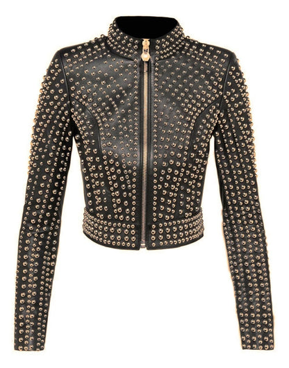 Black Studded Leather Jacket