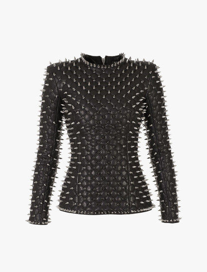 Gothic Long Spiked Leather Jacket