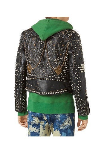 Iron Relic Antique Studded Biker Leather Jacket