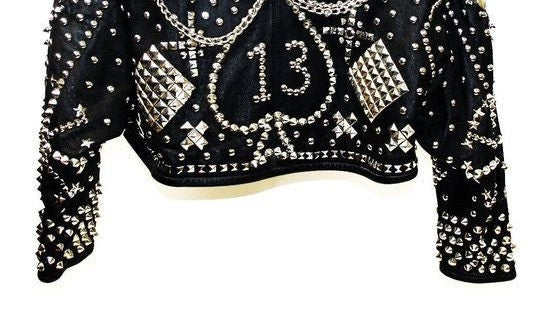 No.13 Heart Anarchy Studded Leather Biker Jacket