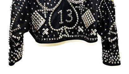No.13 Heart Anarchy Studded Leather Biker Jacket