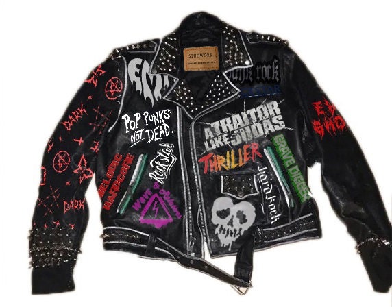 Pop Punks Not Dead Studded Leather Biker Jacket