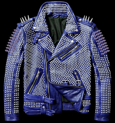 Azure Dominion Full Studded Leather Brando Jacket