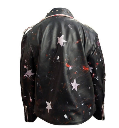 Obsidian Epaulet Brando Spiked Leather Jacket