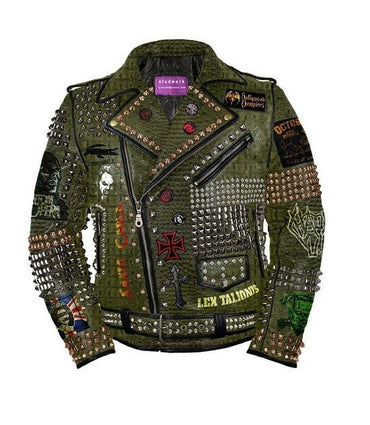 Green Crocodile Hornback Punk Jacket