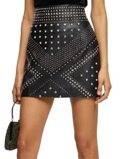 Silver Inferno Leather Skirt