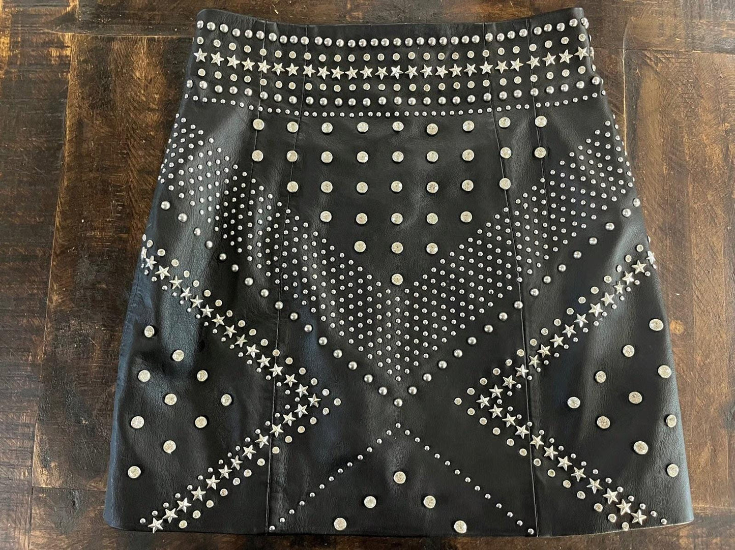 Silver Inferno Leather Skirt