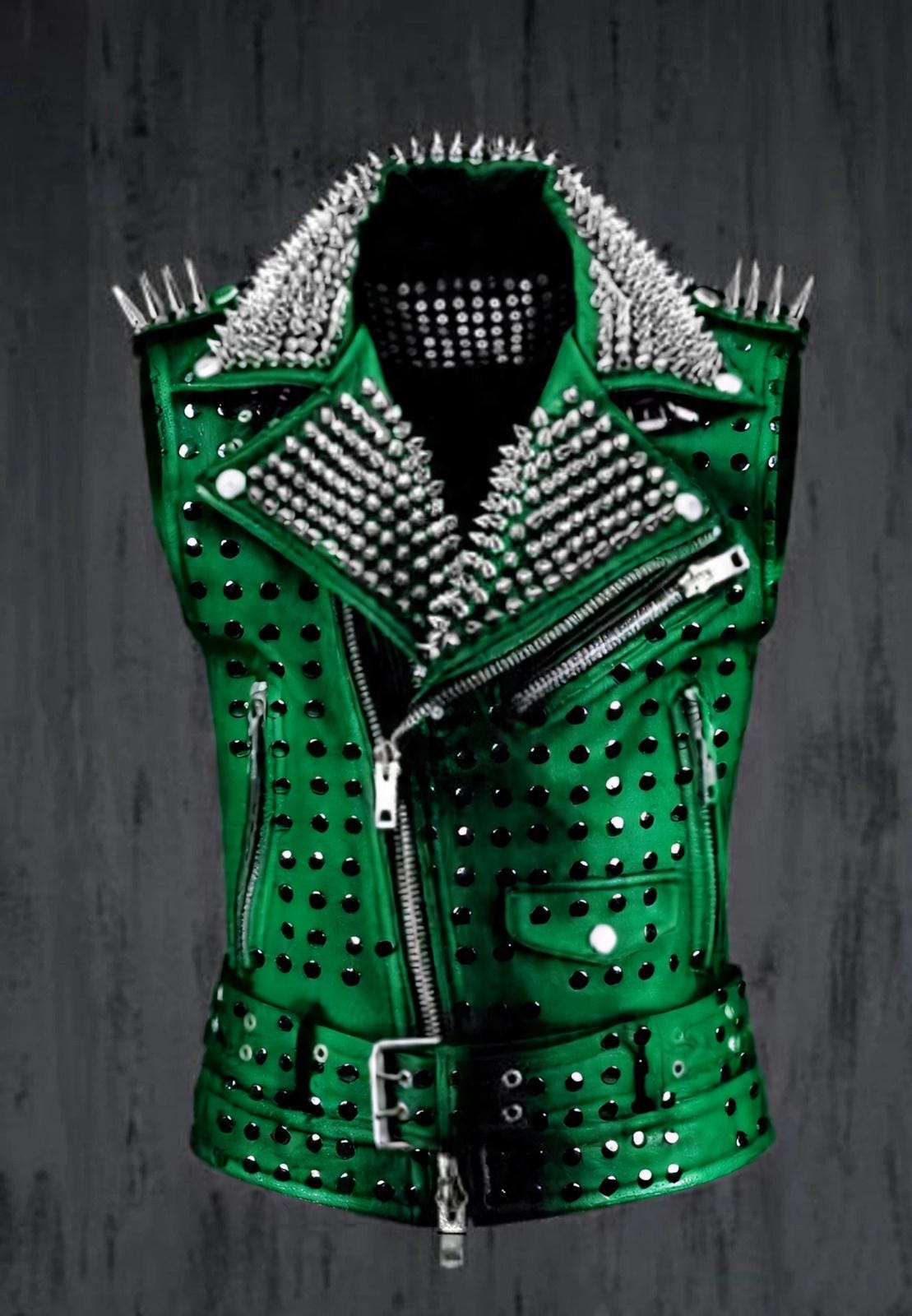 Iron Bloom Spiked Gothic Leather Vest