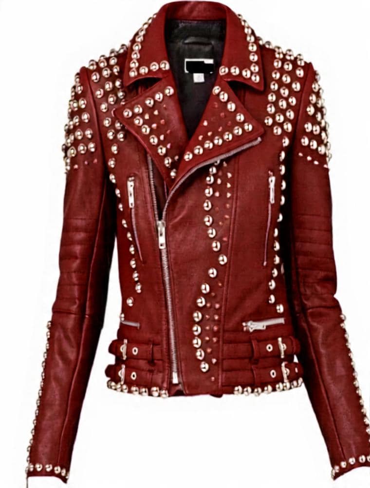 Midnight Surge Studded Biker Leather Jacket
